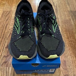 Brooks Men's Glycerin StealthFit 20 Black and Lime Athletic Shoes